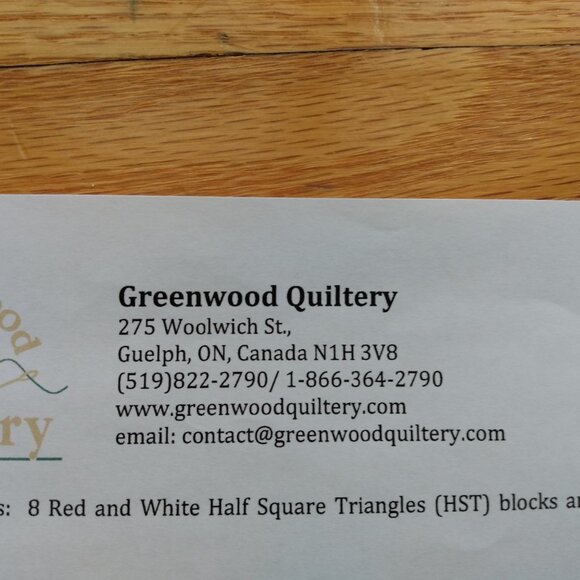 Quilt Block Sewing Pattern Kit with Fabric 2014 July Shop Hop Greenwood Quiltery - Picture 5 of 5